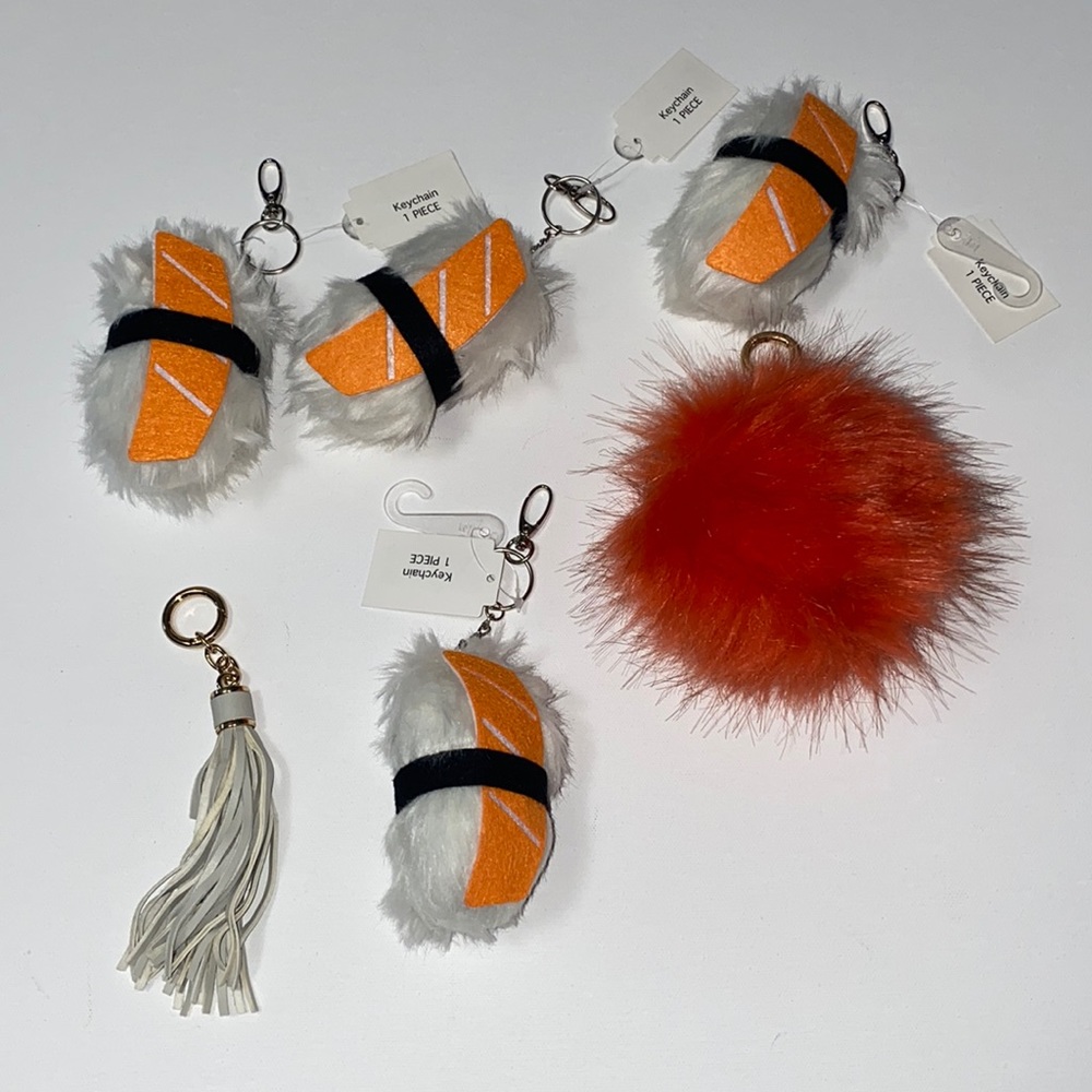 6 BRAND NEW KEYCHAINS